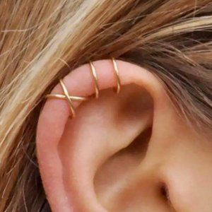 Minimalist Boho Double Twist NoPierce Cuff Earring